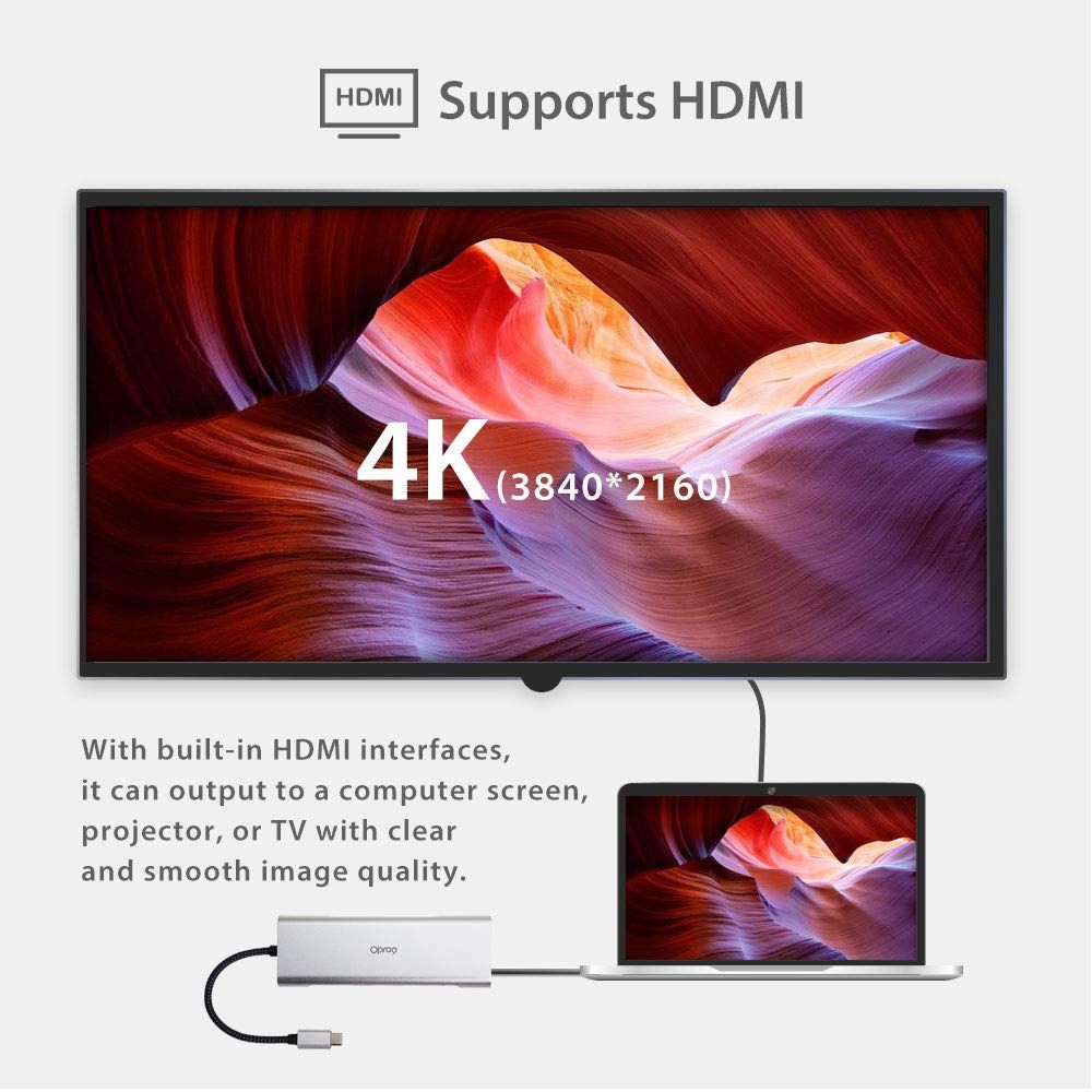 4K対応|HDMI|USB-Cパワーデリバリー|3.5mmオーディオジャックとEthernet
