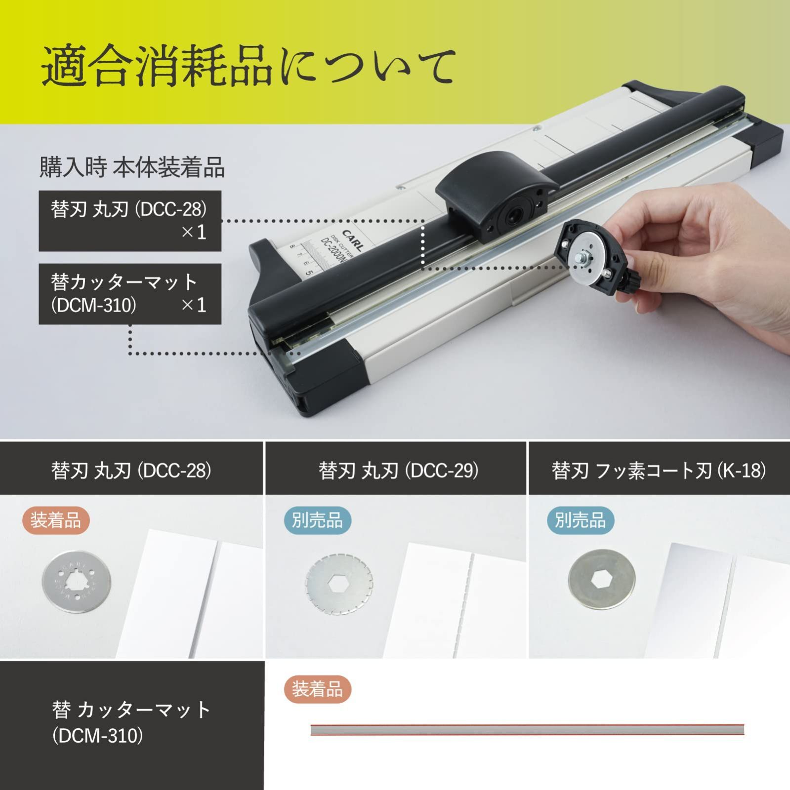 A4対応 10枚裁断 スリム ペーパーカッター DC-2000N 裁断機 A4長辺(裁断幅310mm) カール事務器(CARL)