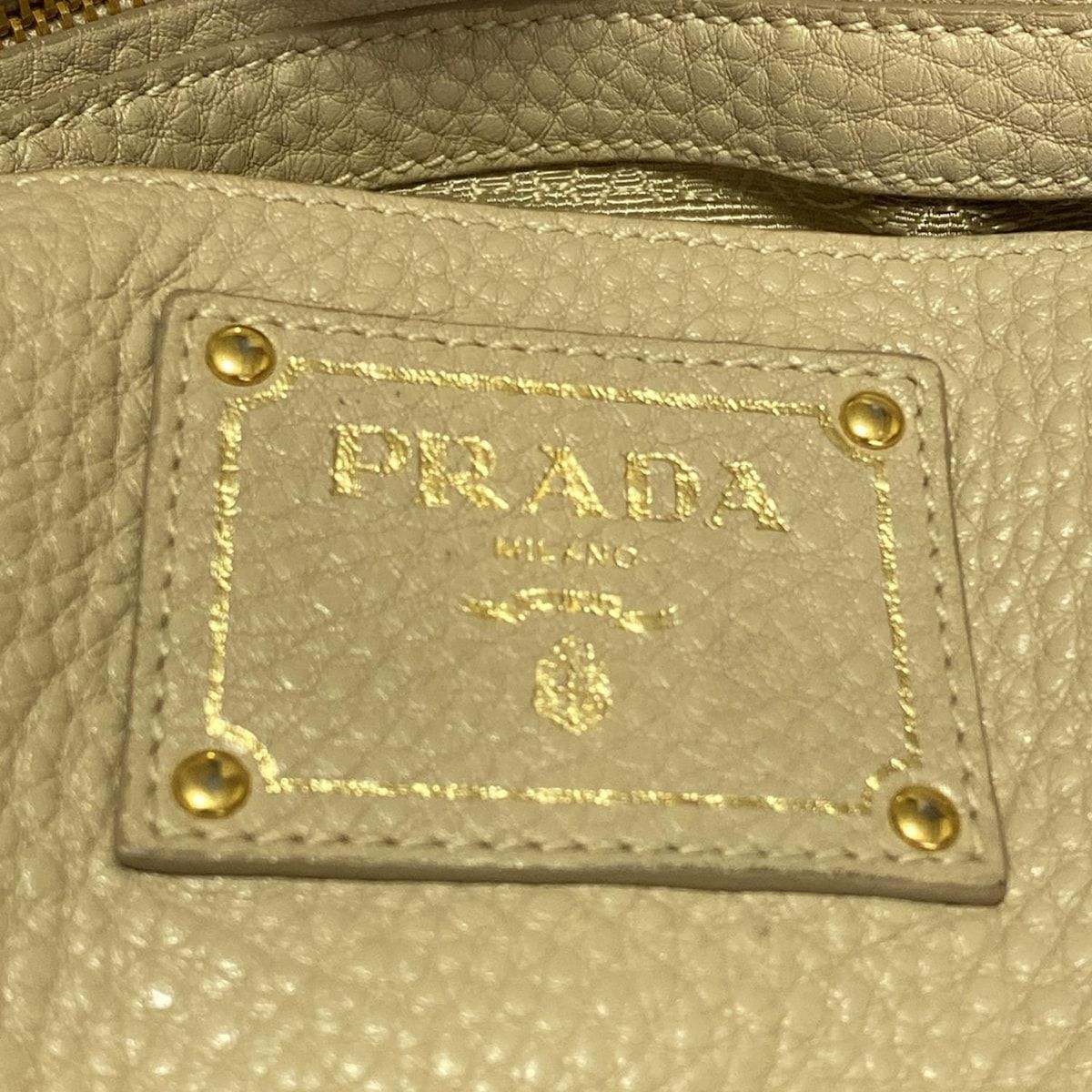 PRADA プラダ トートバッグ - BN2694 ベージュ 革タグ レザー DECORATOM_COM_BR