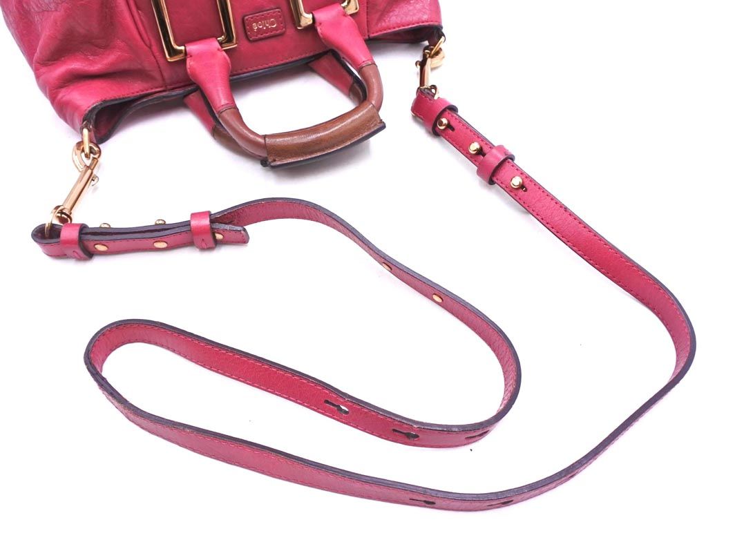 Chloe クロエ エテル 本革 レザー 2WAY ハンド バッグ ピンク