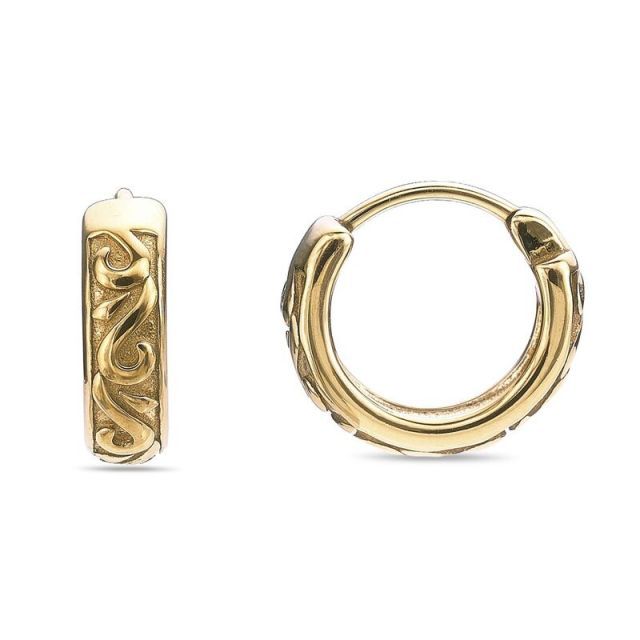 リンクス メンズ ピアス イヤリング Men s LYNX G Tone Ion Plated Stainless Steel Hoop Earrings G Tone