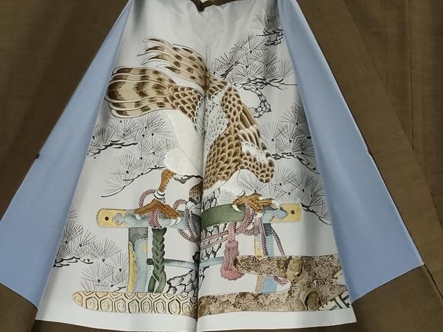 平和屋本店□極上 男性 紬 アンサンブル キングサイズ 海松茶色 羽裏