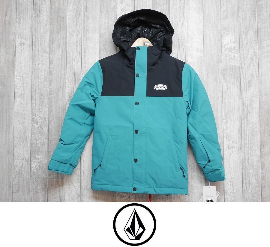24 VOLCOM 子供用 STONE.91 INS JACKET - VIBRANT GREEN - Sサイズ キッズ ジャケット スノーボード ウェア