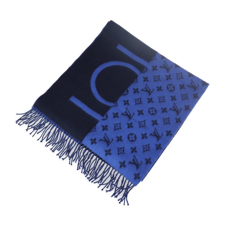 LOUIS VUITTON カシミヤマフラー ネイビー系 楽天市場】LOUIS VUITTON ルイヴィトンメンズマフラー