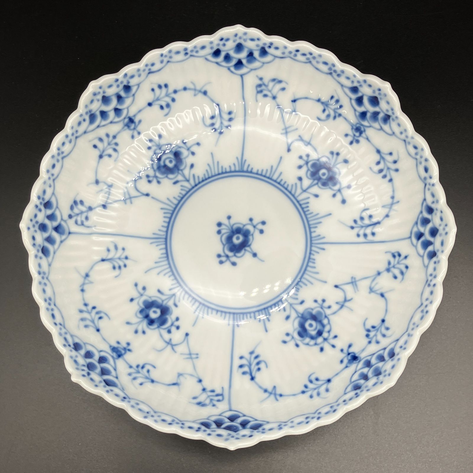 ロイヤルコペンハーゲン ブルー フルーテッド ハーフレース ケーキ