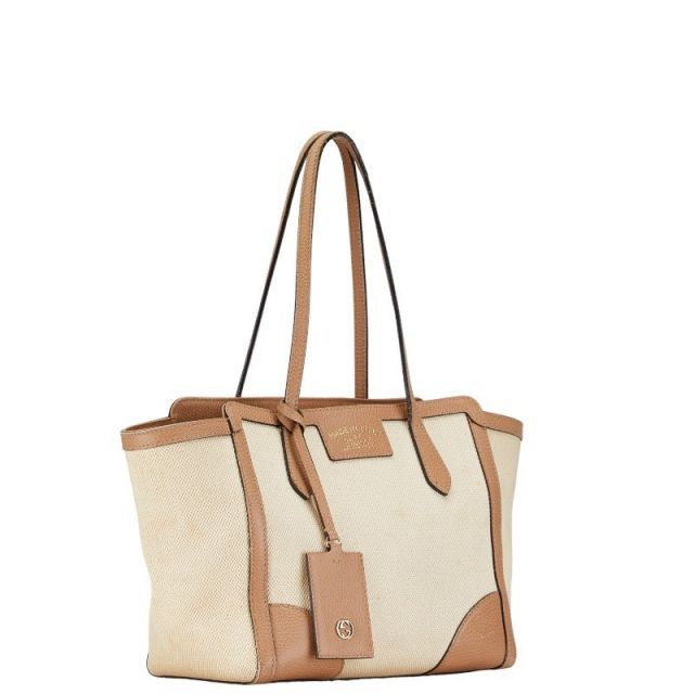 中古 グッチ トートバッグ クラフト レザー 354406 ABランク ココア ホワイト レディース GUCCI【】【送料無料】【三田店】