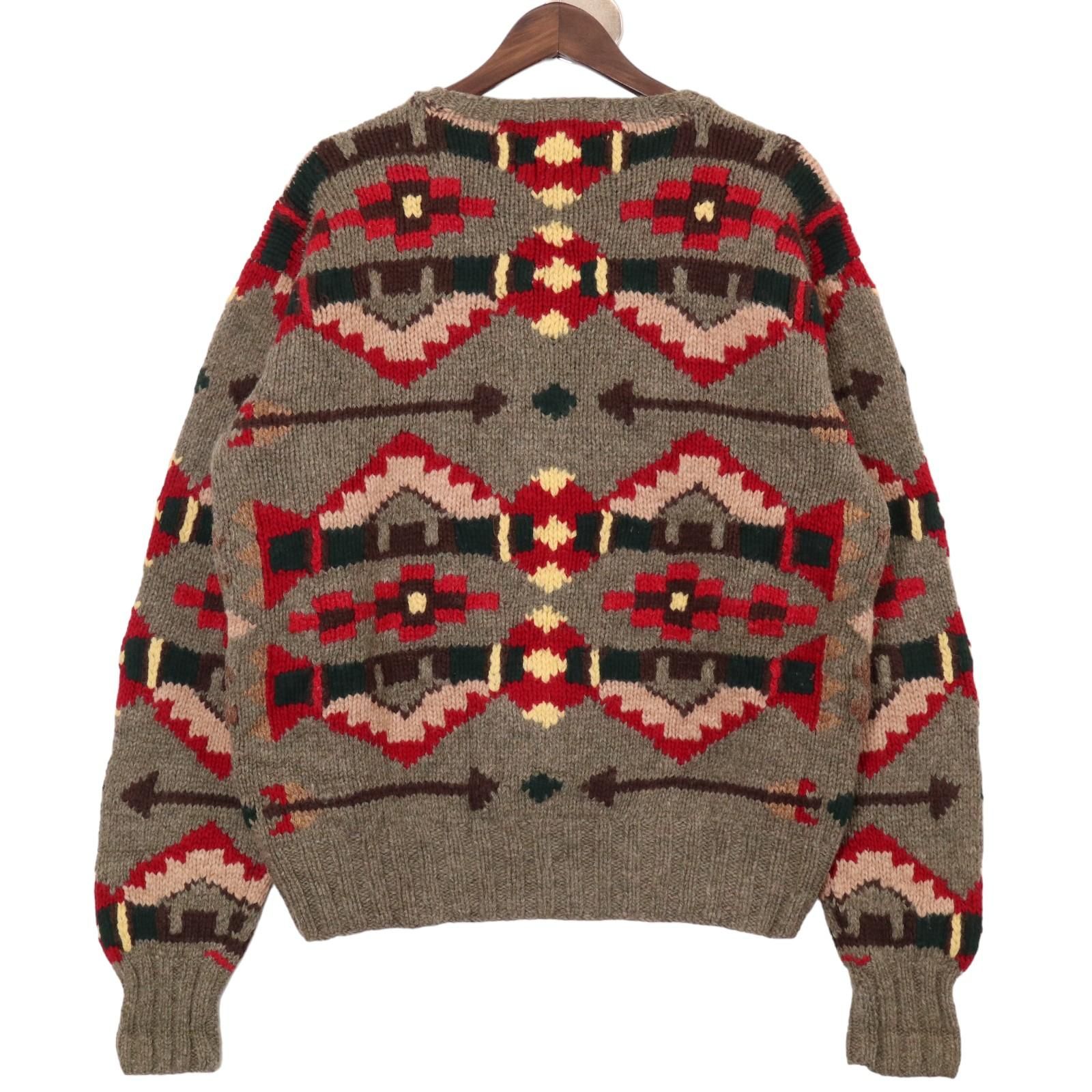 90年代 POLO COUNTRY ポロカントリー HAND KNIT ネイティブ柄 セーター 