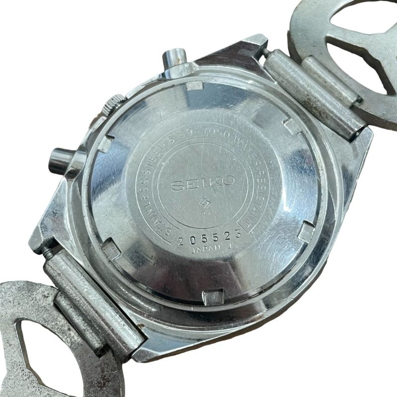 SEIKO セイコー 5SPORTS スピードタイマー 6139-7050 腕時計メンズ 自動巻き ブラック文字盤 動作品 ジャンク品 12509K337 NICORILABO_COM
