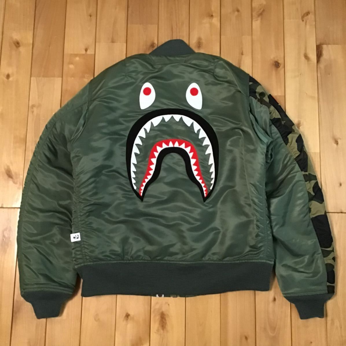 a クリアランス bathing ape シャークma-1