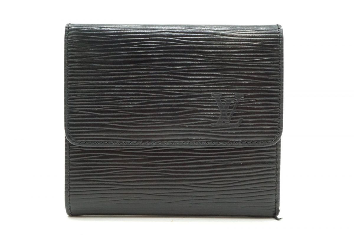 ルイ ヴィトン Wホック 三つ折り財布 サイフ エピ ポルトモネビエ カルトクレディ 黒 ブラック Louis Vuitton 3953k