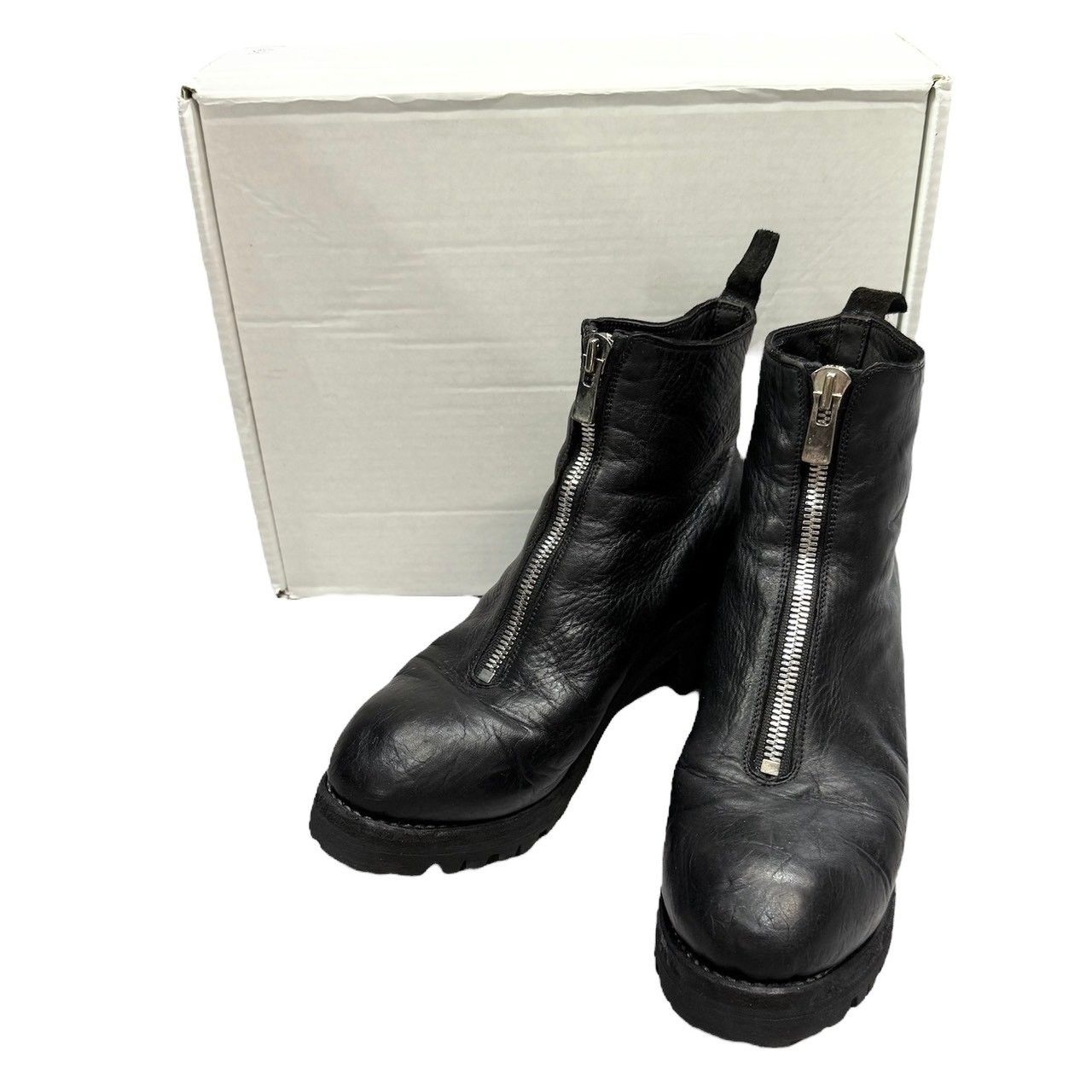 GUIDI グイディ PL1V FRONT ZIP BOOTS HORSE FULL GRAIN センタージップレザーブーツ 41 ブラック 14900