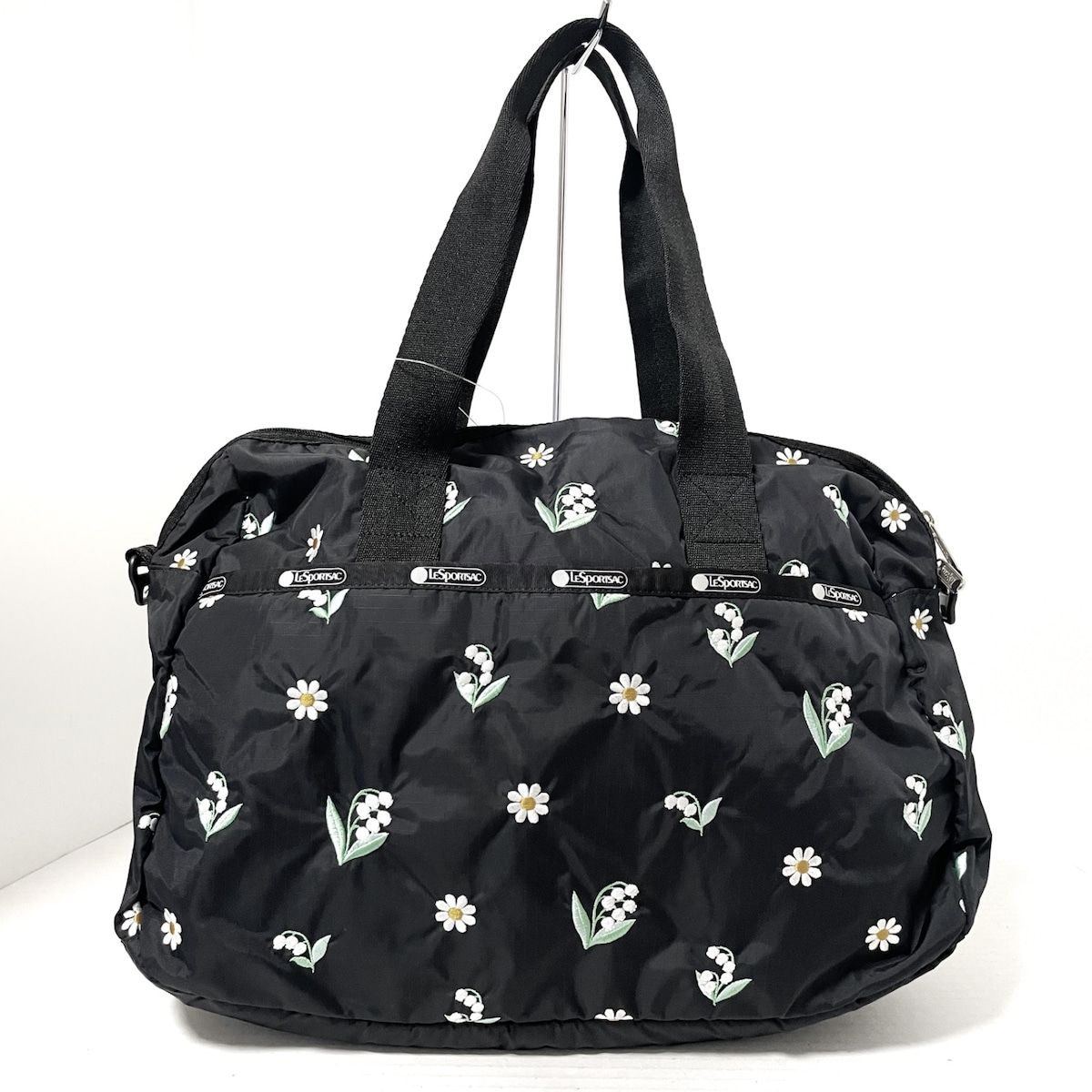 LeSportsac 花柄 ボストンバッグ 黒・白