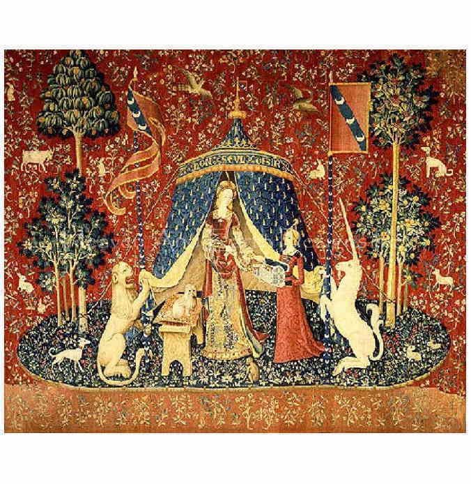 タペストリ　絵画 Unicorn Tapestries（タペストリー） 名画 【貴婦人と一角獣/The Lady
