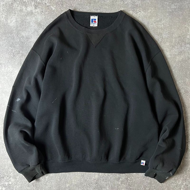 雰囲気系 90s RUSSELL 無地 前V スウェット トレーナー L / 90年代 