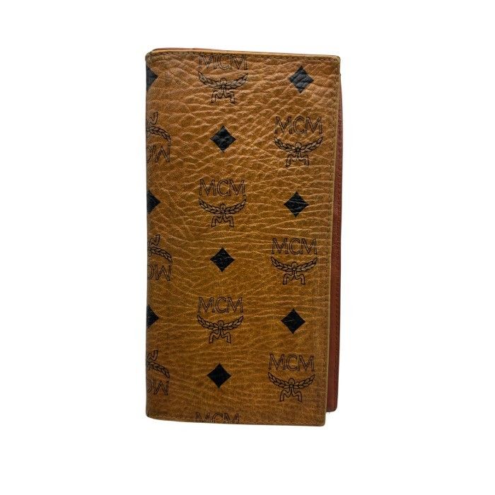 ⭐️ 美品 MCM エムシーエム モノグラム 二つ折り財布 ブラウン 鑑定済 エムシーエム MCM がま口 二つ折り財布 ヴィセトス レザー