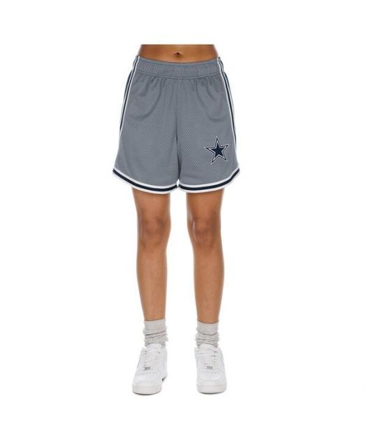 送料無料 ニューエラ レディース ハーフパンツ ショーツ ボトムス Women s Silver|Navy Dallas Cowboys Sport Classics Mesh Shorts Silver Navy