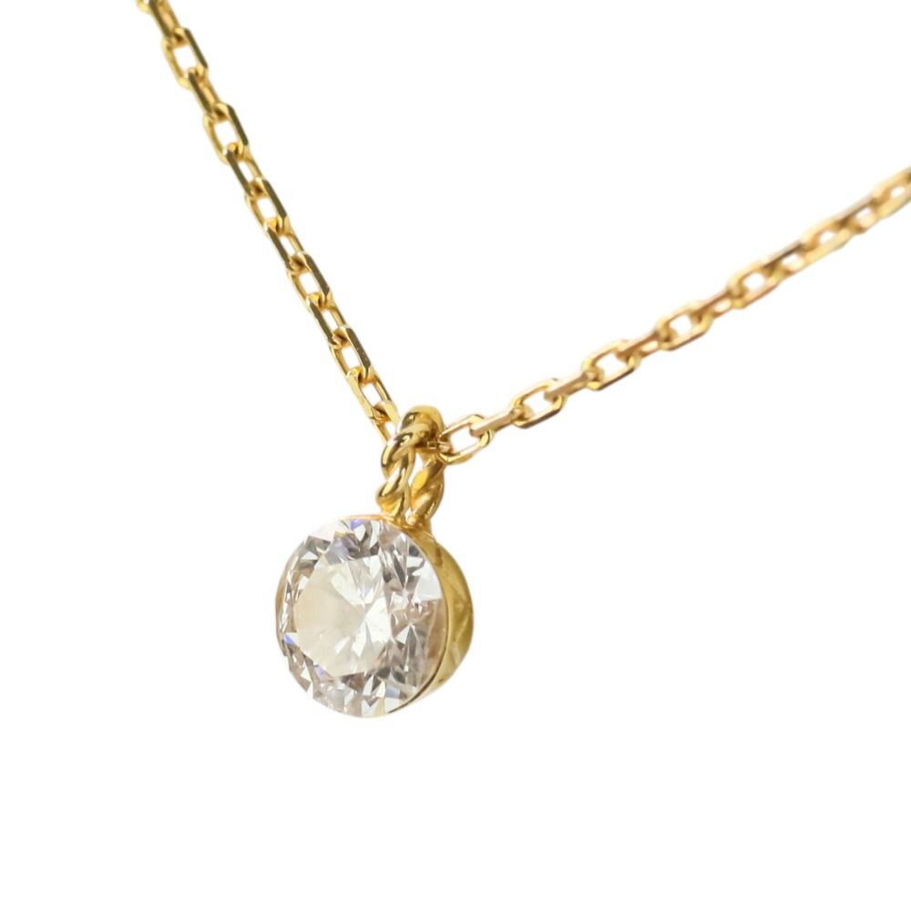 美品 agete アガット K18 1Pダイヤモンド 0.2ct チェーン