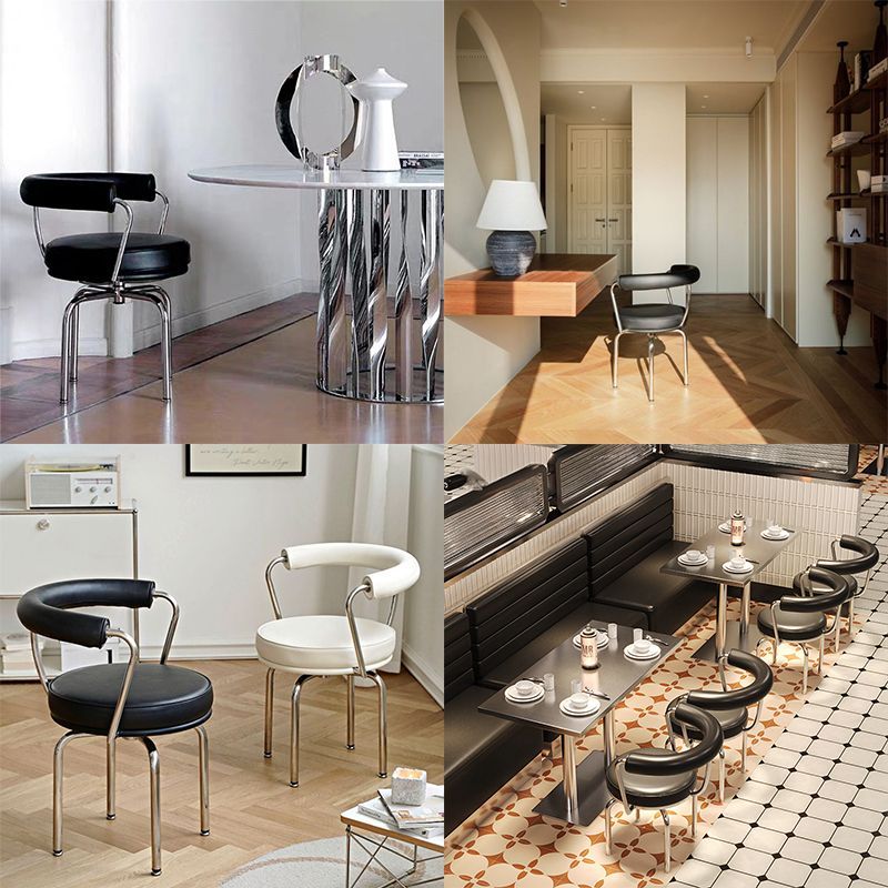 即日発送 ダイニングチェア 北欧 ル コルビジェ LC7スイヴェルチェア Le Corbusier LC7 チェア 一人掛け 回転チェア ラウンジチェア おしゃれ デザイナーズチェア 在庫 LC7BK