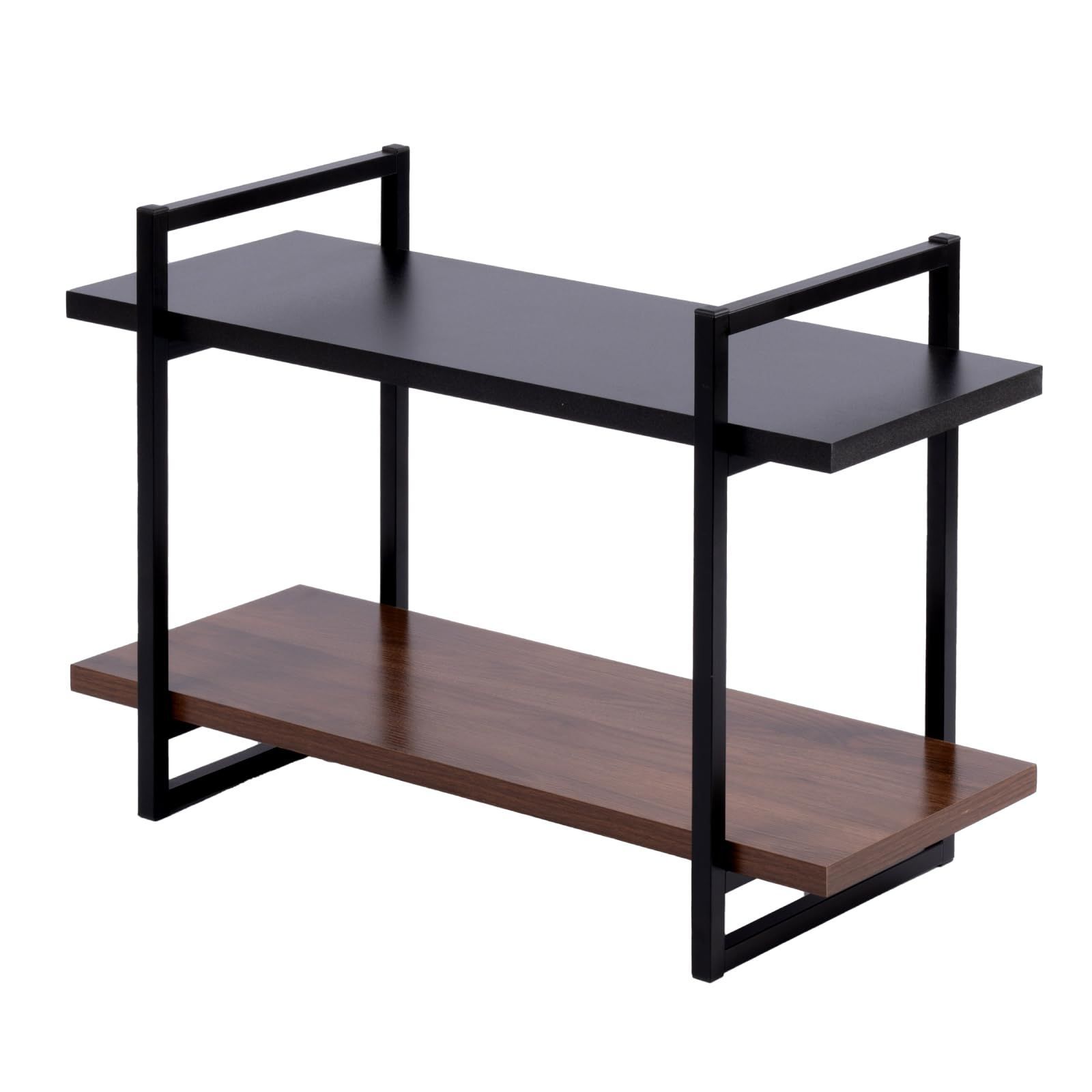 【人気商品】【サインキングダム 】オープンラック 収納棚 省スペース 80cm 2段 スチールラック ラック シェルフ 薄型 スリム 大容量 省スペース 多目的ラック 北欧 木製 本棚 収 組み立て skv-tks-zwj-2-dwbk