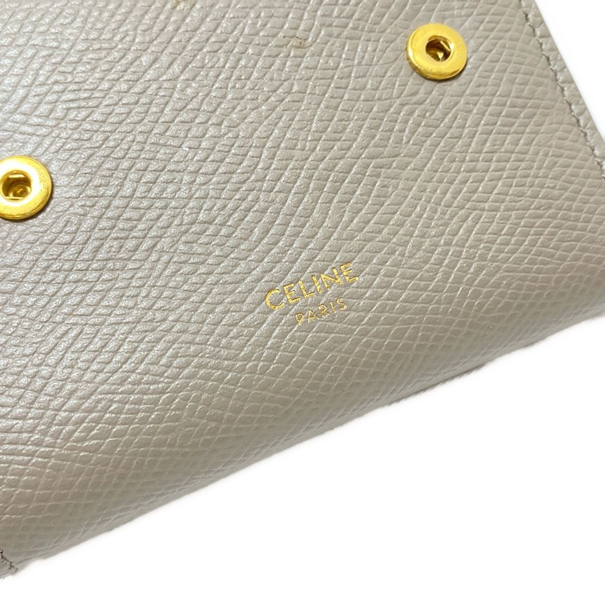 CELINE(セリーヌ) 3つ折り財布 - グレーベージュ レザー - メルカリ