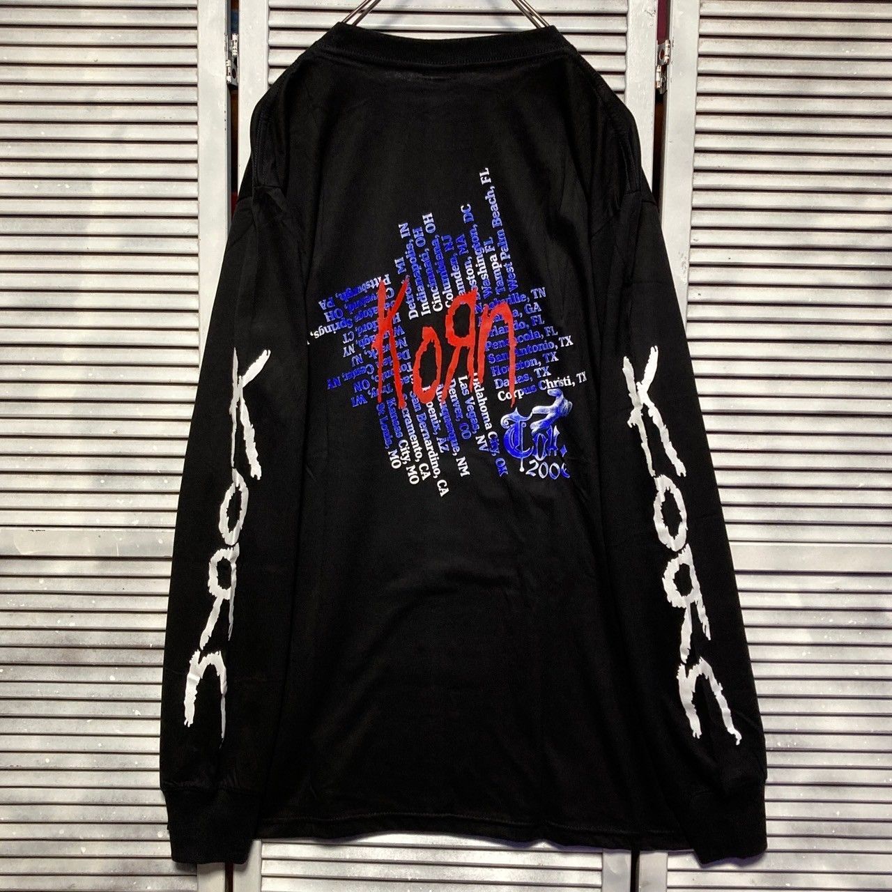 コーン KORN 黒長袖 Tシャツ ロンT バンド ロングスリーブ