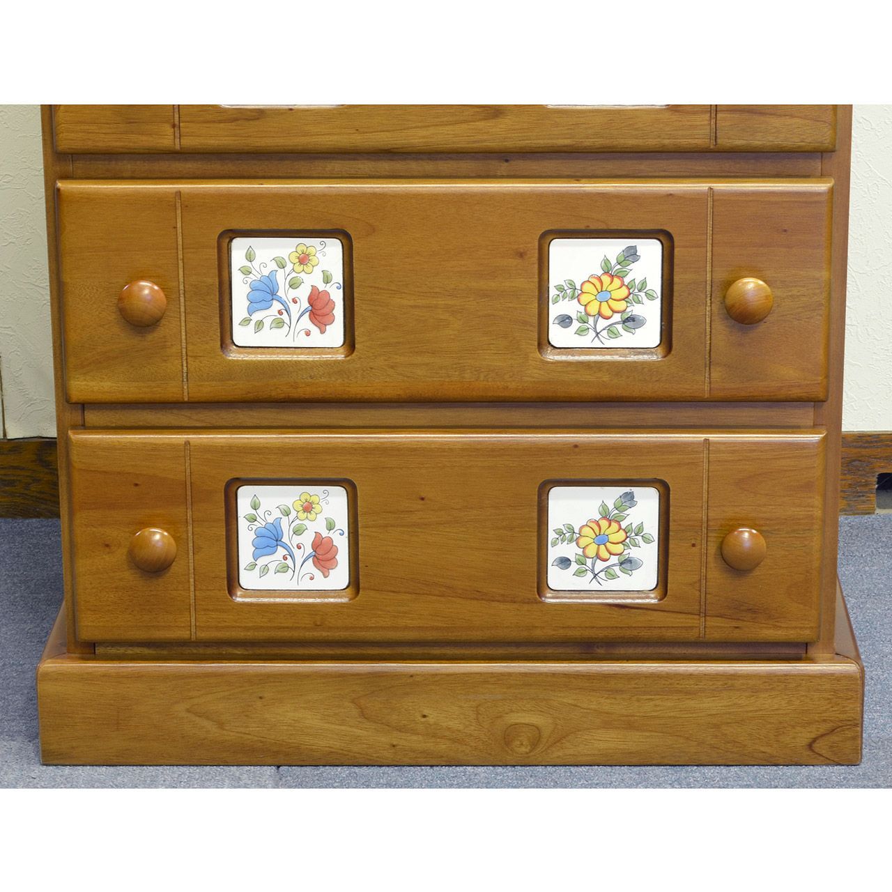 タイル付き５段チェスト マホガニー材使用 MARWIL-DEMENAGEMENTS_CH