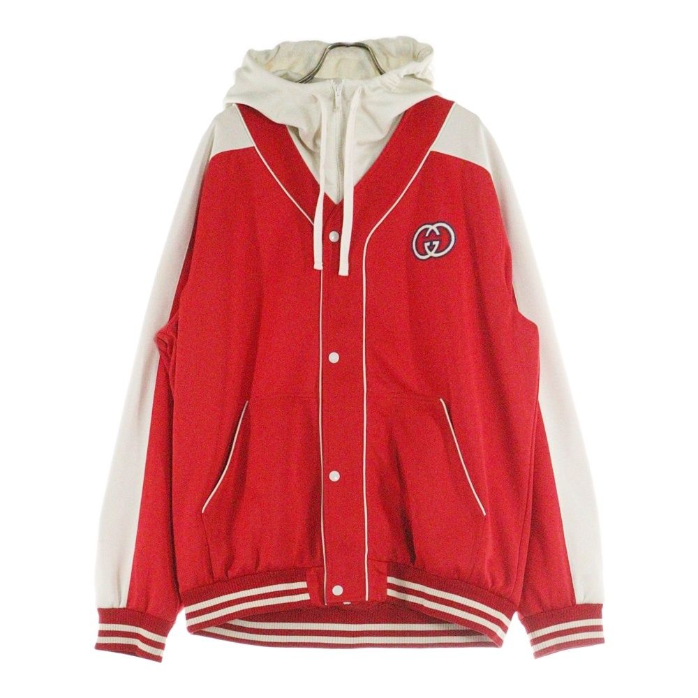 GUCCI グッチ GGスプリーム テクニカル ジャージージャケット ジップアップジャケット レッド|ホワイト 737361