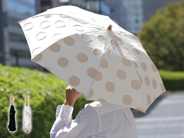 shesay シセイ 晴雨兼用折り畳み傘 ドット模様 ジャカード