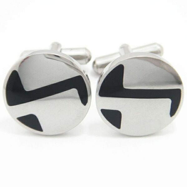 シルバーにブラックライン カフス カフスボタン カフリンクス cufflinks cuffs メンズ 男性 スーツアクセサリー専門店 父の日 ギフトにも 誕生日 プレゼント プチギフト おしゃれ カフスマニア