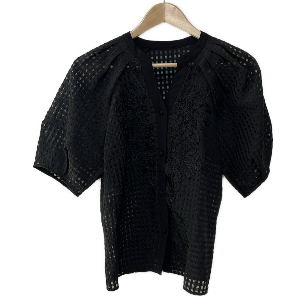 Diagram ディアグラム　カーディガン　刺繍　シースルー　黒 Diagram ディアグラム カーディガン 刺繍 シースルー 黒