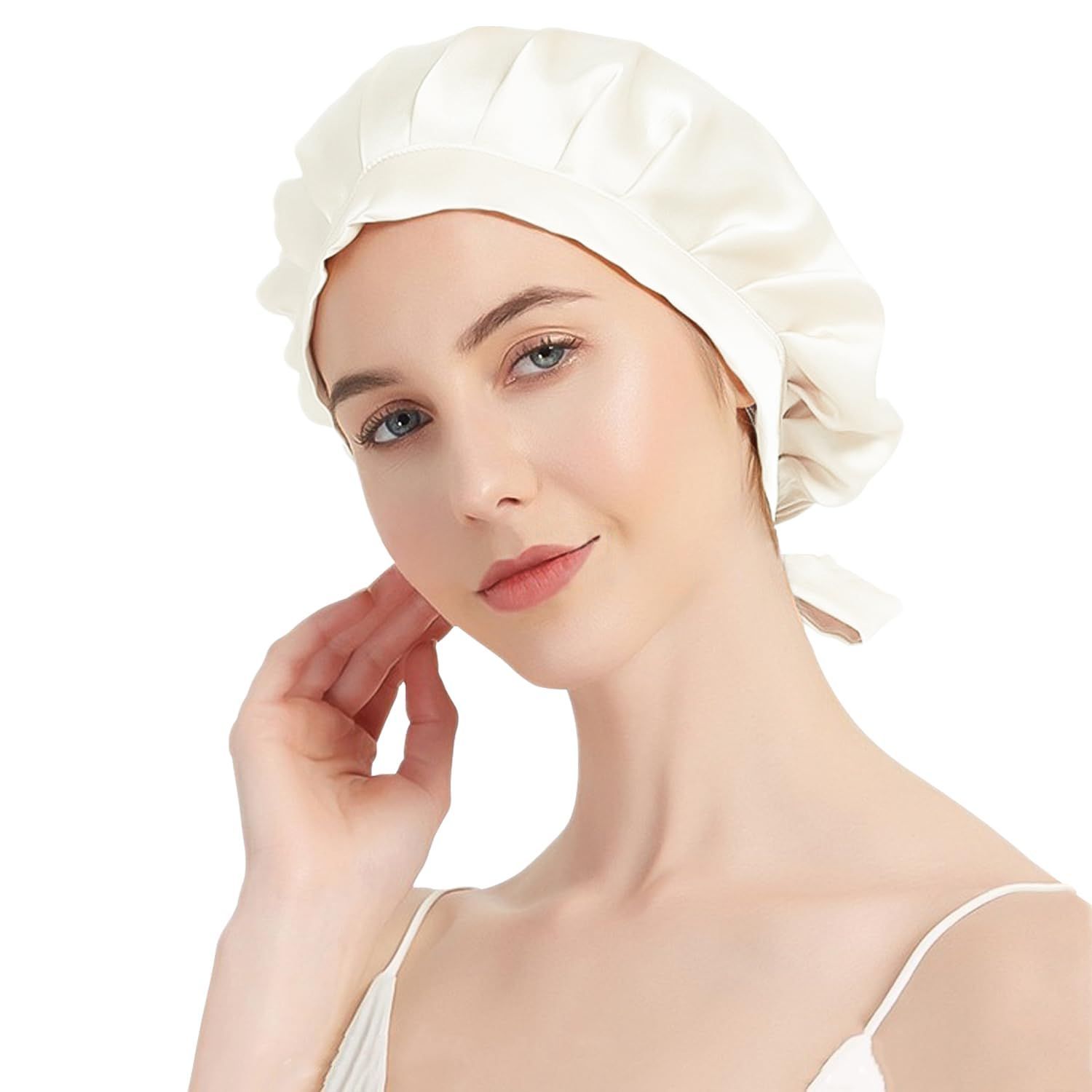 売切注意 お急ぎ下さい 女性 産後用|母の日|誕生日 ヘアケア お休みキャップ 6Aクラス ショット-ロングヘア 乾燥から髪を守る ゴムタイプ-リボン結び 美髪 寝癖防止 保湿美髪 ツヤ プレゼント 就寝用 ヘアキャップ ナイトキャップ Moxiep