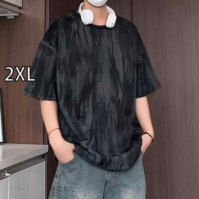 [2XL]春 コーデ メンズ 用 服 シンプル ファッション オシャレ 大人 紳士服 カジュアル ゆったり 半袖 快適 タイダイ柄 コットン シャツ タイダイ 夏  カジュアル 通勤スタイル 重ね着コーデ ゆ