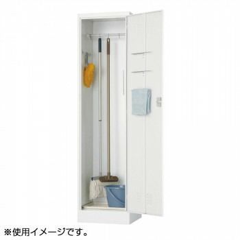 豊國工業 片開き掃除用具入れW455 SY-45 CN-85色 ホワイトグレー