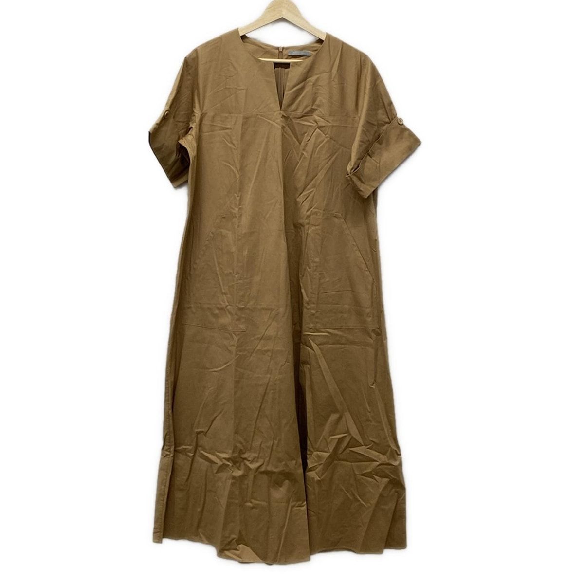theory luxe セオリーリュクス ワンピース サイズ40 M レディース - ブラウン Vネック 半袖 ロング