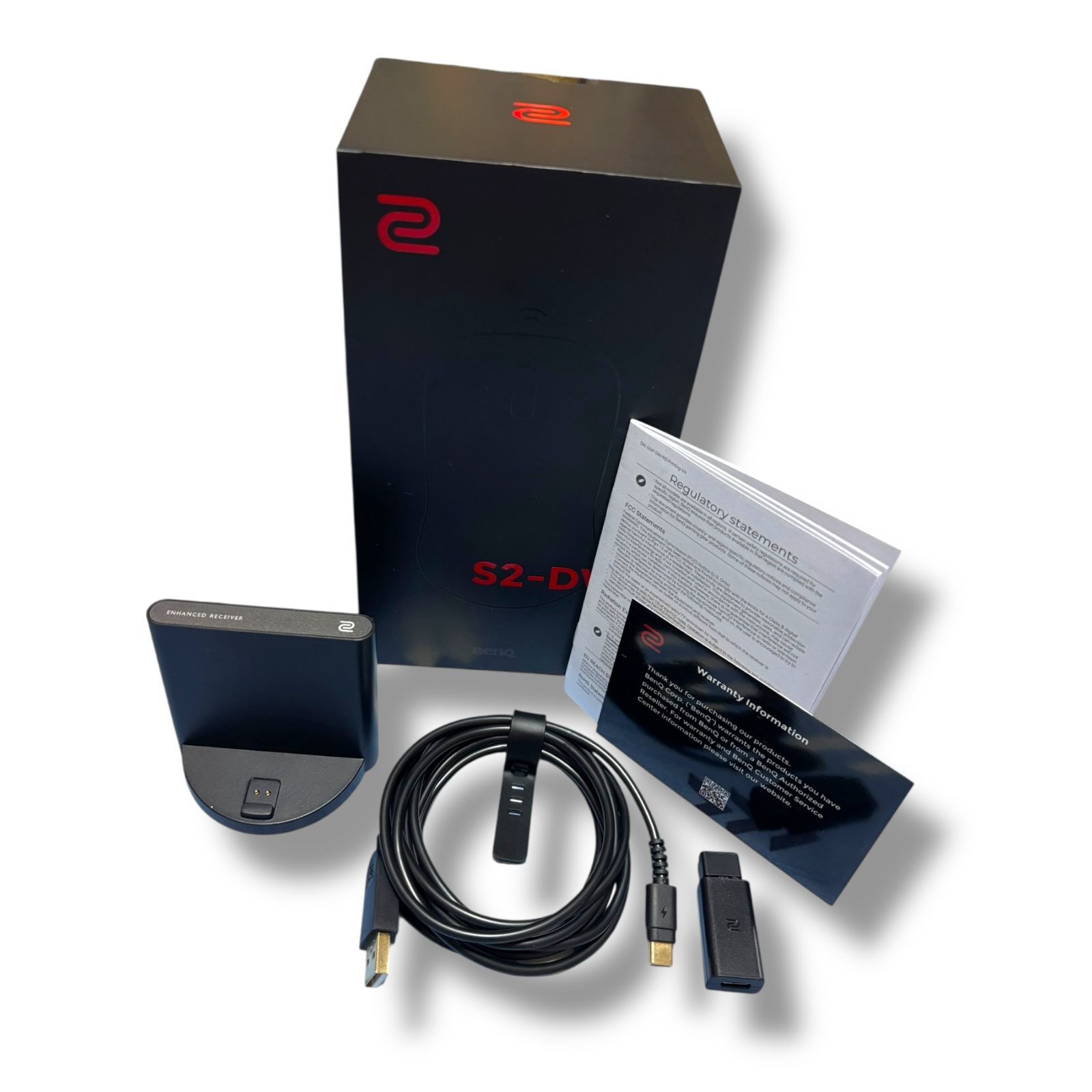 管理番号2947 ZOWIE S2-DW ワイヤレスゲーミングマウス 中プロファイル|左右対称|65g|3950センサー|4000Hz|エンハンストワイヤレスレシーバー付属|右利き用|プラグ＆プレイ