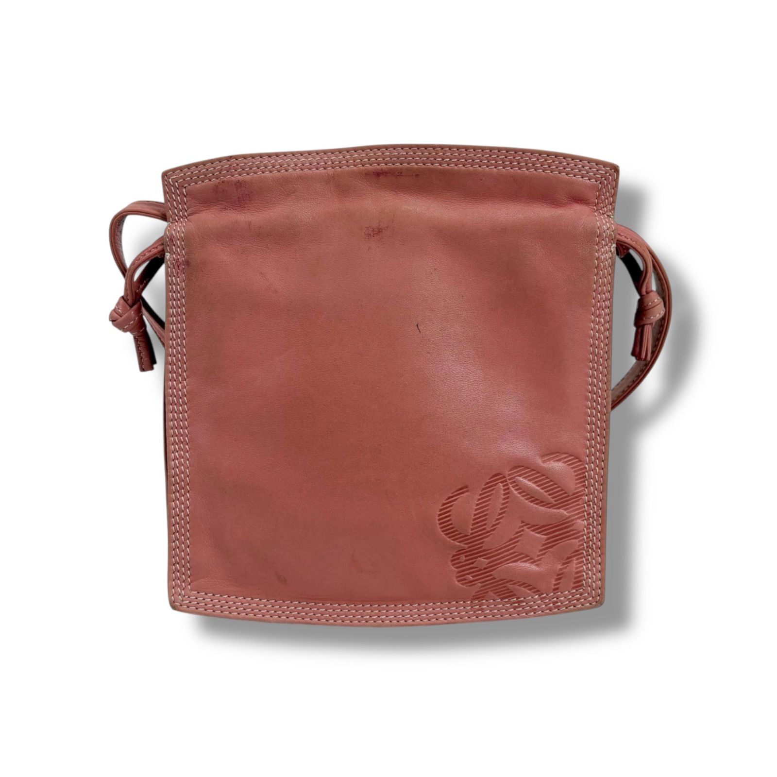 ロエベ LOEWE ミニショルダーバッグ 巾着型 フラメンコ ピンク