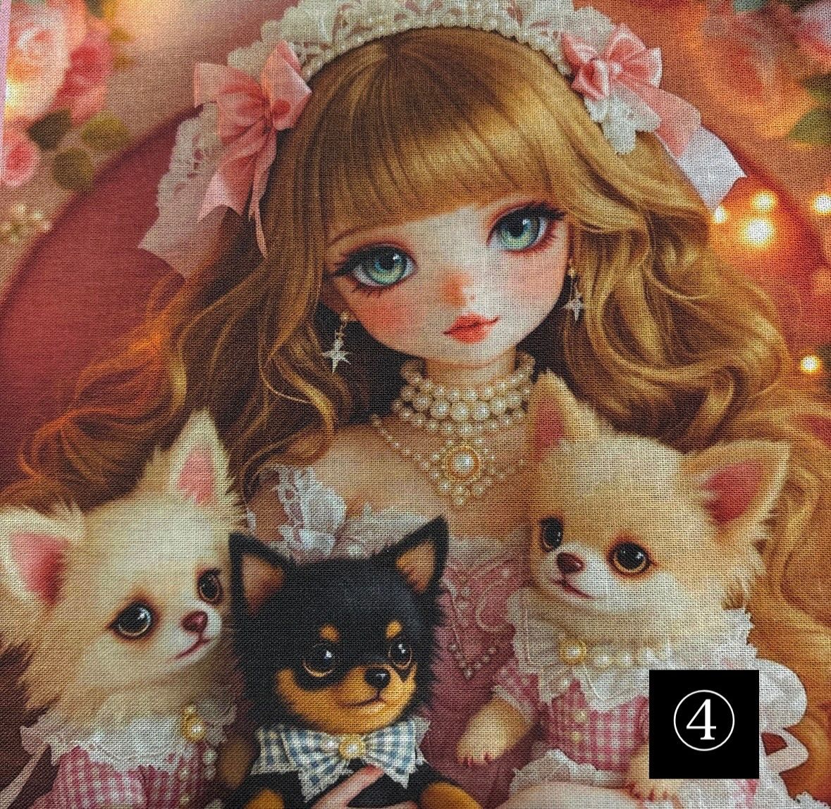 オーダーページ パネル 女の子 ワンちゃん ポーチ トートバッグ ポーチ