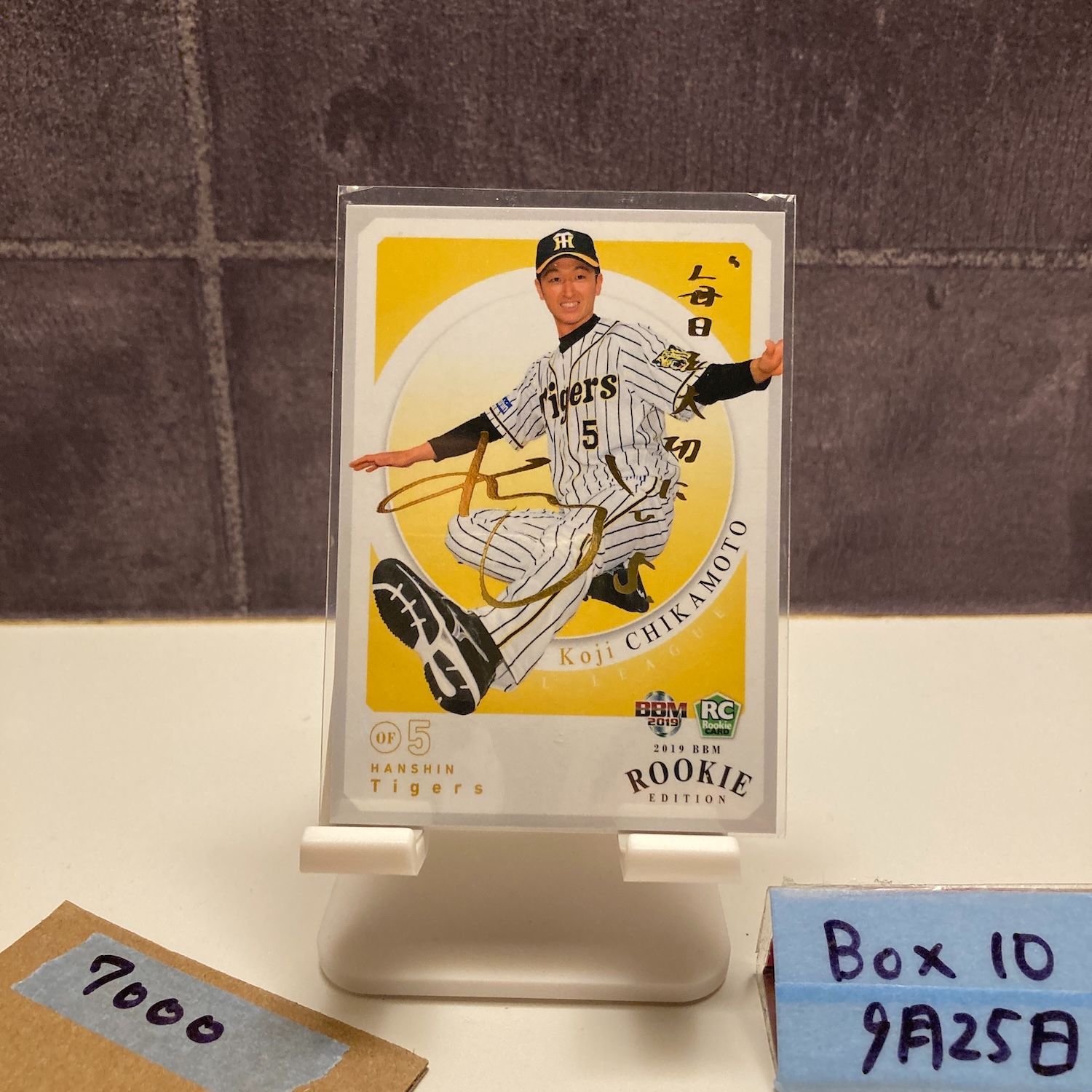 2019 BBM 近本光司 42/75 金箔サイン 阪神タイガース RC