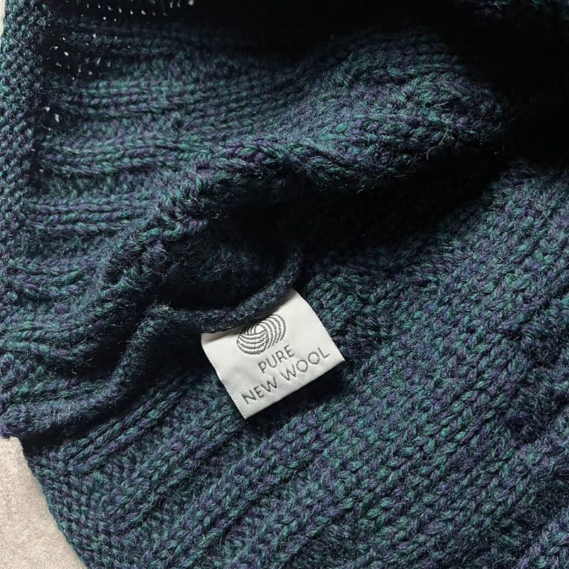 アイルランド製 aran crafts ロールネック ウール フィッシャーマン 