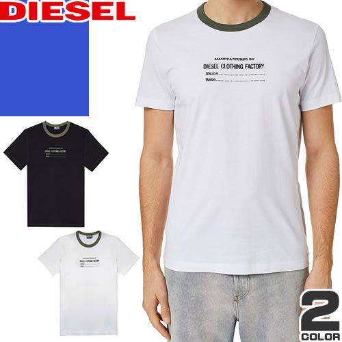 ディーゼル DIESEL Tシャツ 半袖 クルーネック 丸首 メンズ ロゴ プリント ブランド 大きいサイズ おしゃれ 綿100％ 黒 ブラック T-DIEGOR-C3 A03812 0HAYU