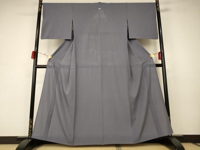 平和屋着物＊夏物 色無地 絽 源氏鼠色 正絹 AABC1807jd