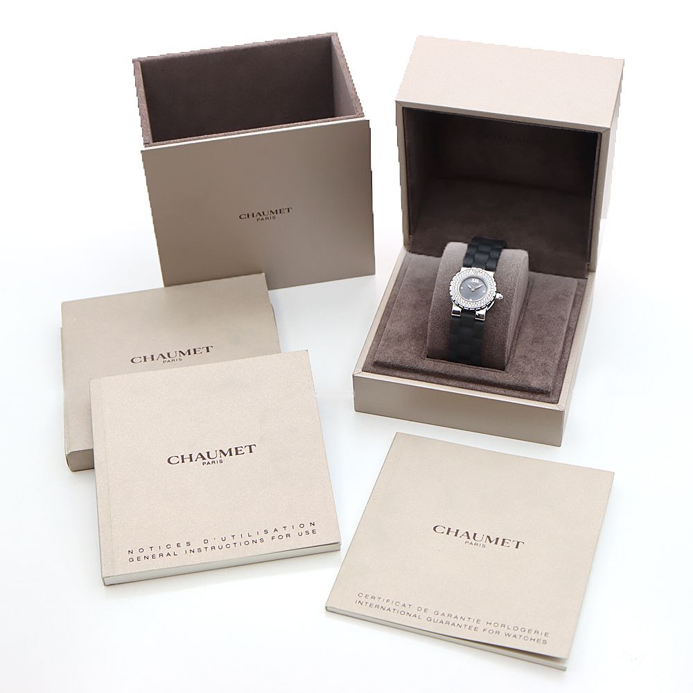 電池交換済 CHAUMET ショーメ クラスワン ダイヤベゼル 621 W06201-07A ダイヤモンド 3Pダイヤ 100m防水 グレー SS ステンレス 純正ベルト 純正尾錠 レディース クォーツ【6ヶ月保証】【腕時計】【中古】 電池交換済 CHAUMET ショーメ クラスワン ダイヤベゼル 621 W06201-07A