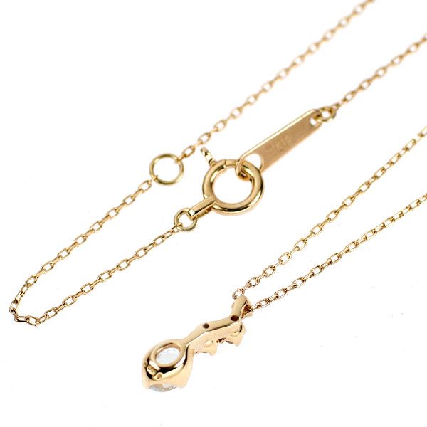 K10YG アクアマリン ダイヤモンド ペンダントネックレス