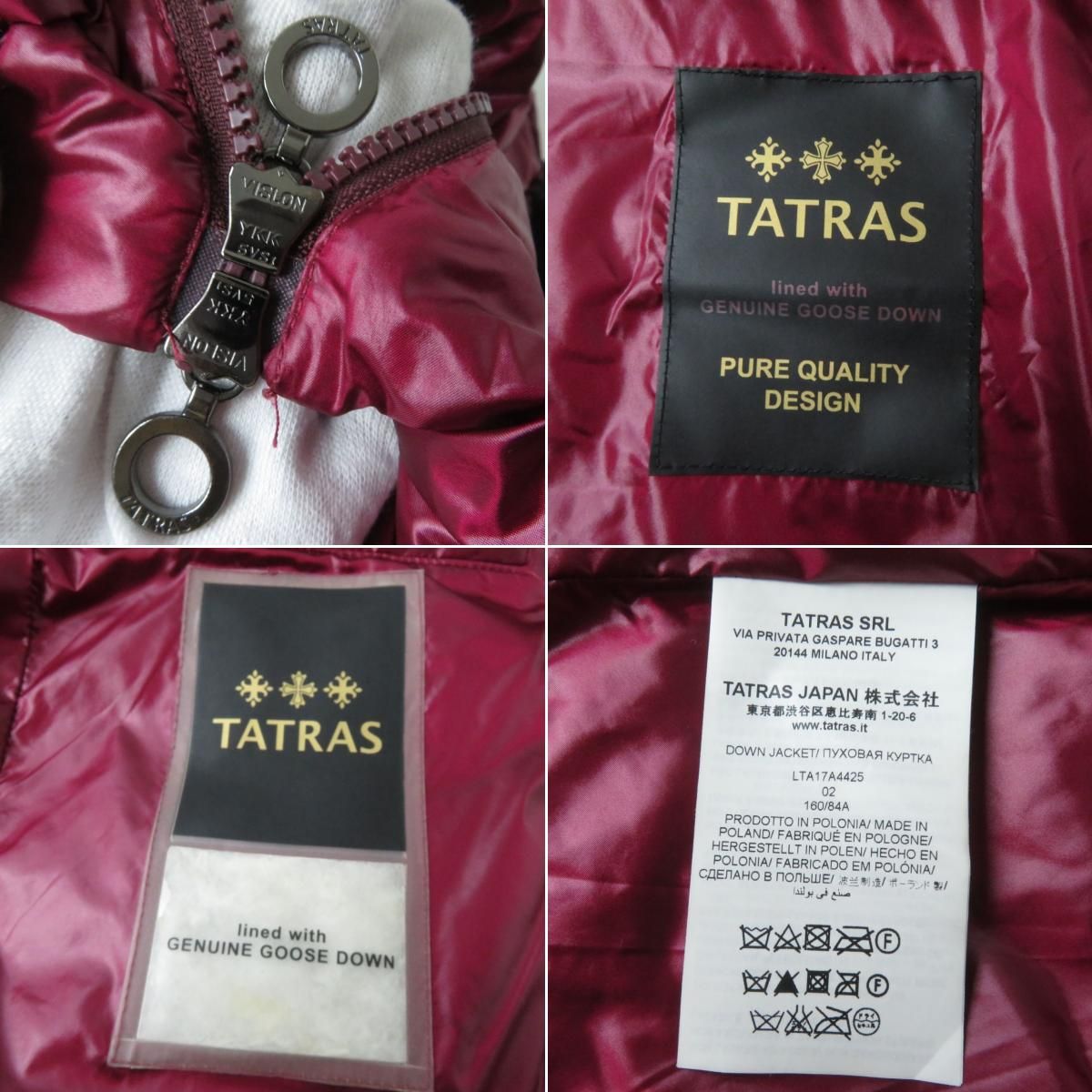 良品☆正規品 TATRAS タトラス LTA17A4425 BABILA バビラ フード付 ZIP