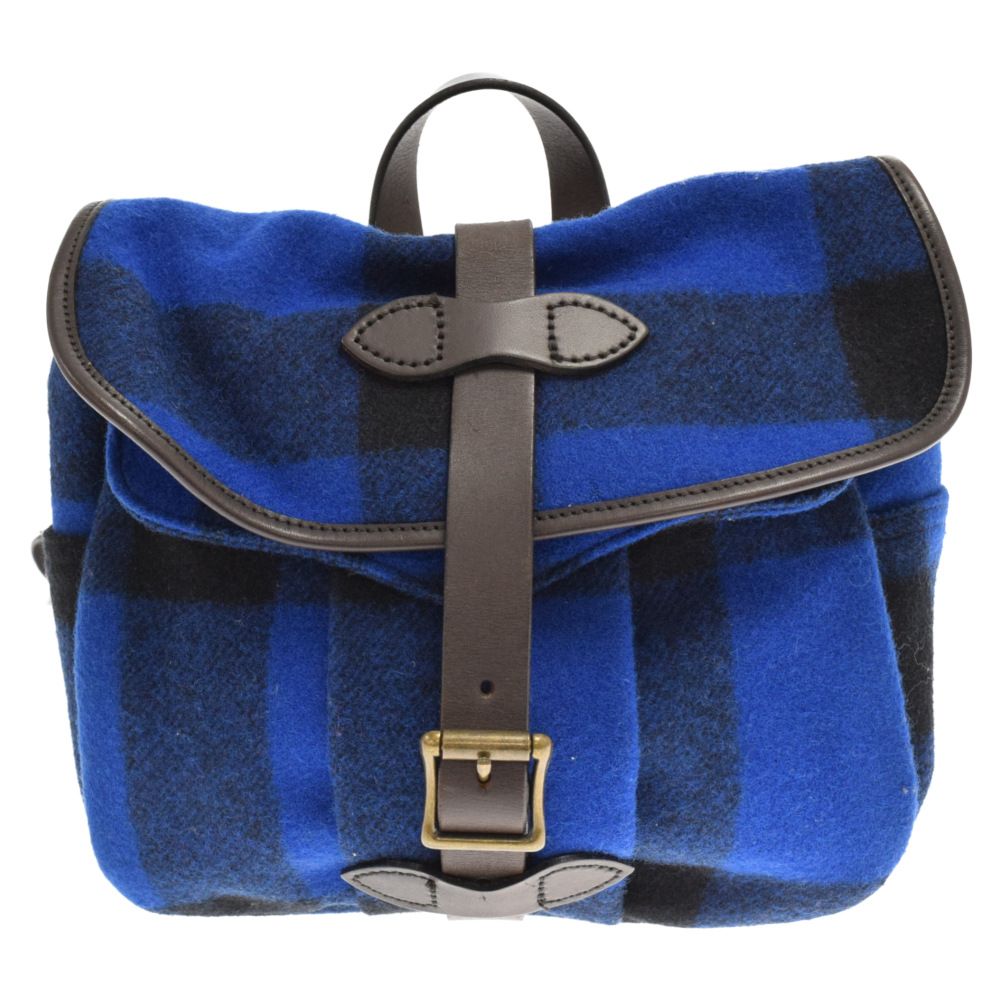 FILSON (フィルソン) レザー/ウール 切り替え チェック柄 ショルダー 