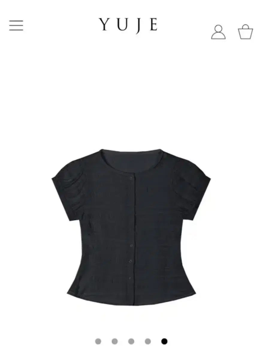 エマルジョン ブラウス 黒 YUJE WRINKLE BLOUSE CELLLOSE LAWN DOUBLE