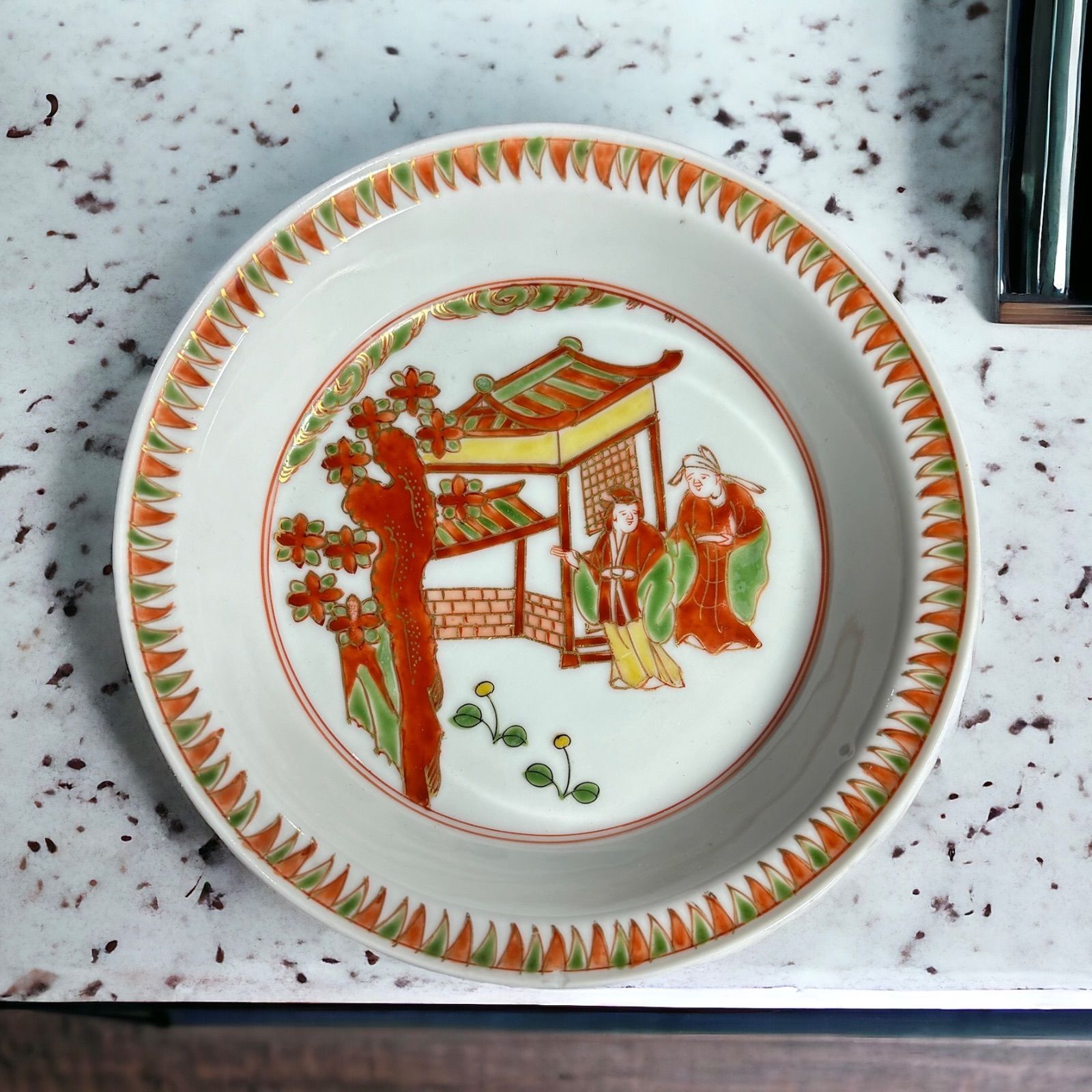 大聖寺伊万里　古伊万里　伊万里　色絵　金襴手　中皿　菓子皿　蔵出し　江戸期　２客 大聖寺伊万里 蔵出し 古伊万里 伊万里 中皿 色絵 菓子皿 金襴手 江戸期