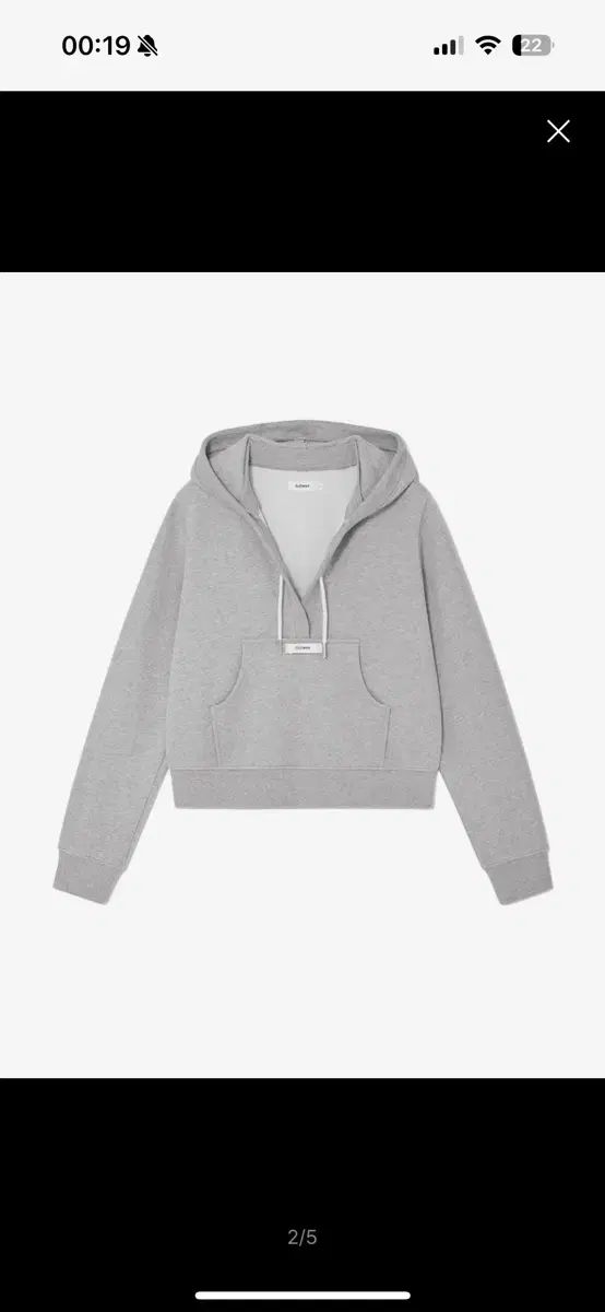 GLOWNY WHO フードTシャツ s CIAO V CUT HOODIE GRAY