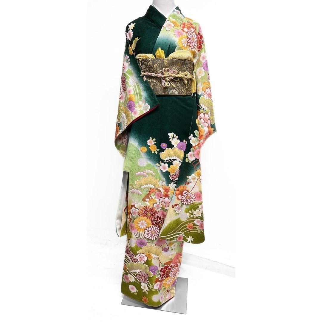 振袖 毬 鞠 牡丹 藤 桜 菊 金駒刺繍 振袖 金駒刺繍 牡丹 鞠 枝垂れ桜 花模様 成人式 晴れの日 着物 045a p