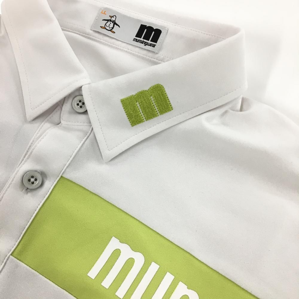 【新品】マンシングウェア デサント ジップアップシャツ L 白 UVカット 新品】マンシングウェア デサント ジップアップシャツ L 白 UV